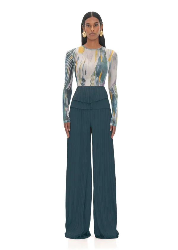 Sale Andrea Iyamah Linea Green Pleated Pants