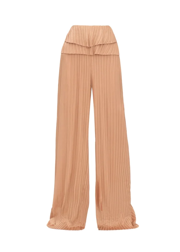 Best Sale Andrea Iyamah Linea Toffee Pleated Pants