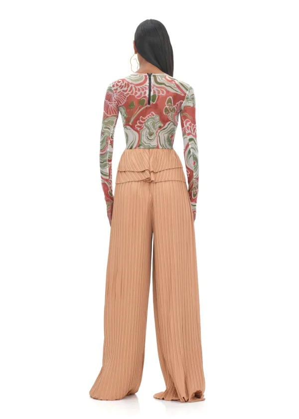 Best Sale Andrea Iyamah Linea Toffee Pleated Pants
