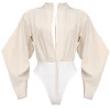 Cheap Andrea Iyamah Lino Bodysuit-Limestone