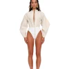 Cheap Andrea Iyamah Lino Bodysuit-Limestone