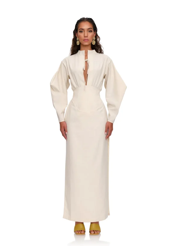 Clearance Andrea Iyamah Lino Corset Skirt-Limestone