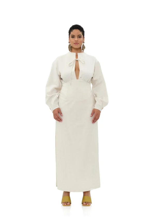 Clearance Andrea Iyamah Lino Corset Skirt-Limestone