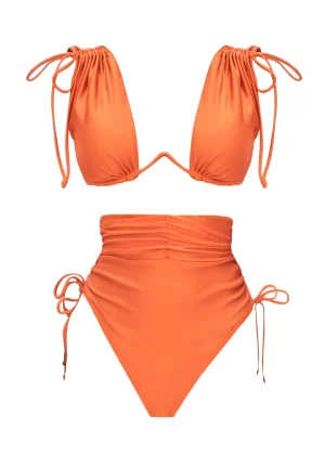 New Andrea Iyamah Menasa Orange High Rise Bikini