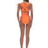 New Andrea Iyamah Menasa Orange High Rise Bikini