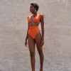 New Andrea Iyamah Menasa Orange High Rise Bikini