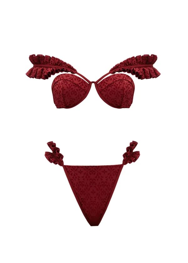 Fashion Andrea Iyamah Mulan Bikini-Wine