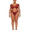 Fashion Andrea Iyamah Mulan Bikini-Wine