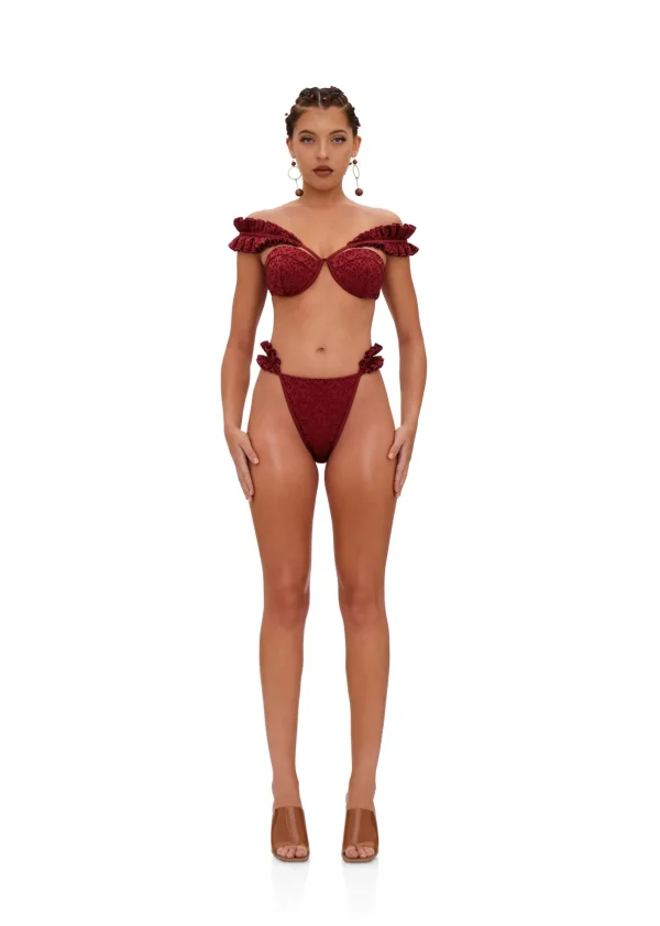 Fashion Andrea Iyamah Mulan Bikini-Wine