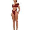 Fashion Andrea Iyamah Mulan Bikini-Wine