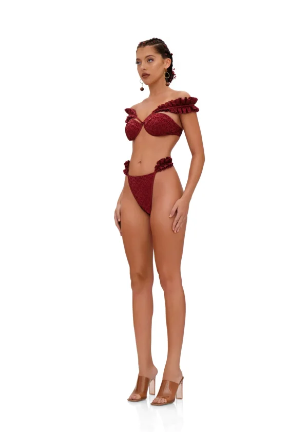 Fashion Andrea Iyamah Mulan Bikini-Wine