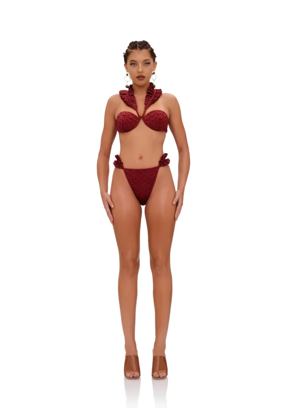 Fashion Andrea Iyamah Mulan Bikini-Wine
