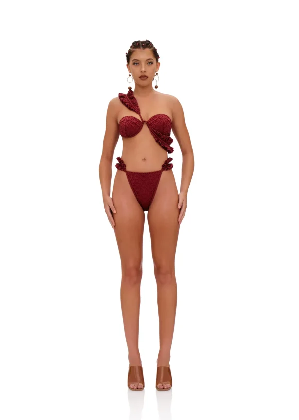 Fashion Andrea Iyamah Mulan Bikini-Wine