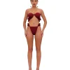 Fashion Andrea Iyamah Mulan Bikini-Wine