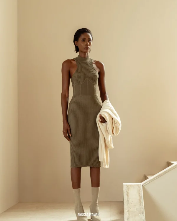 Fashion Andrea Iyamah Nesi Jade Knit Midi Dress