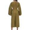 Shop Andrea Iyamah Nia Culotte Olive Jumpsuit