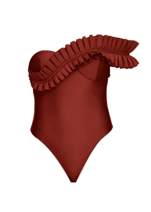 Best Andrea Iyamah Nisi One Piece Swimsuit-Chocolate