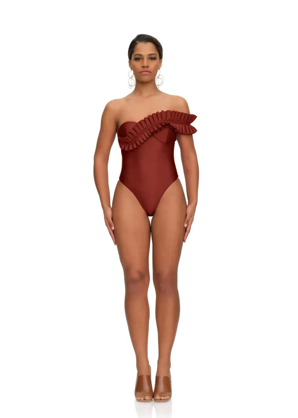 Best Andrea Iyamah Nisi One Piece Swimsuit-Chocolate