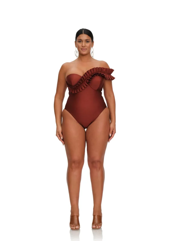 Best Andrea Iyamah Nisi One Piece Swimsuit-Chocolate