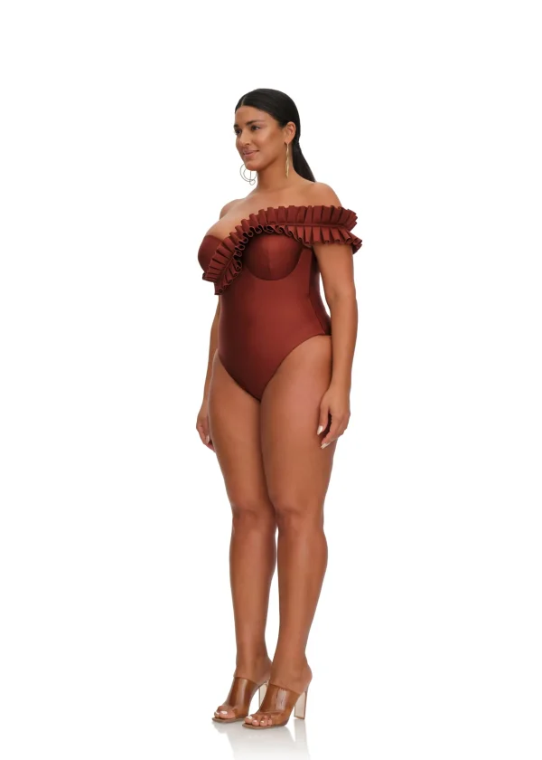 Best Andrea Iyamah Nisi One Piece Swimsuit-Chocolate