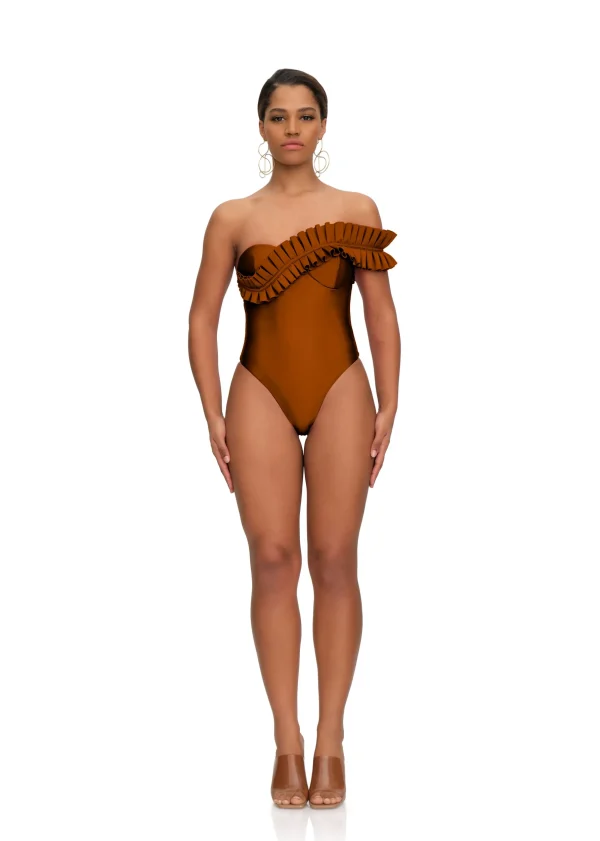 Best Andrea Iyamah Nisi One Piece Swimsuit-Sand