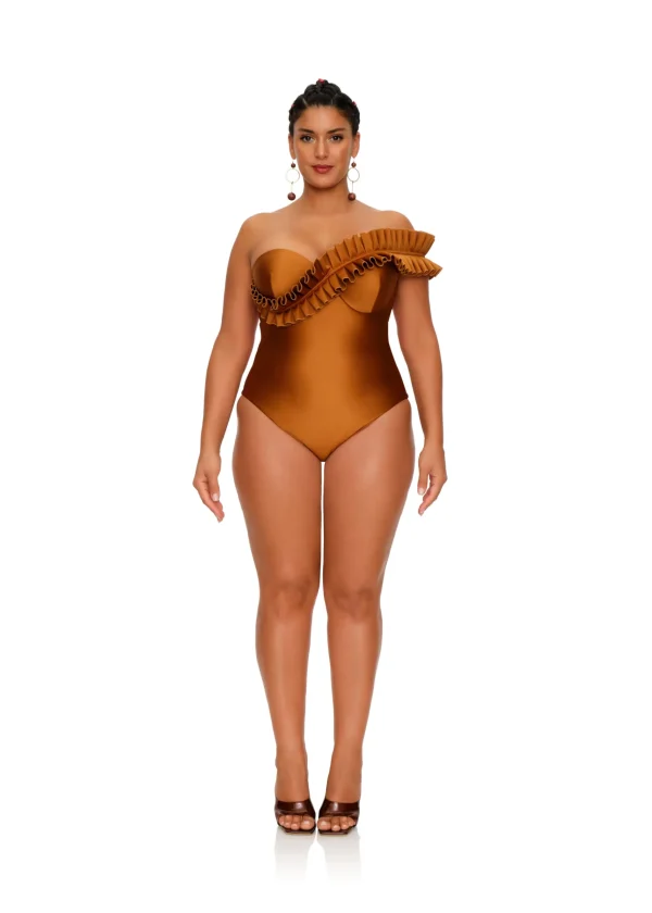 Best Andrea Iyamah Nisi One Piece Swimsuit-Sand