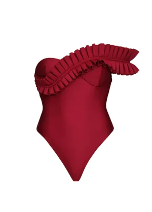 Store Andrea Iyamah Nisi One Piece Swimsuit-Wine