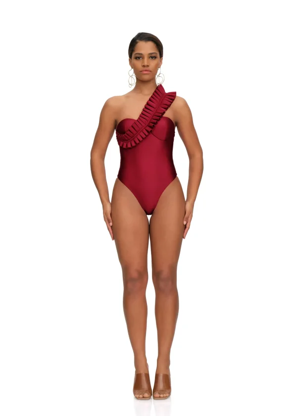 Store Andrea Iyamah Nisi One Piece Swimsuit-Wine