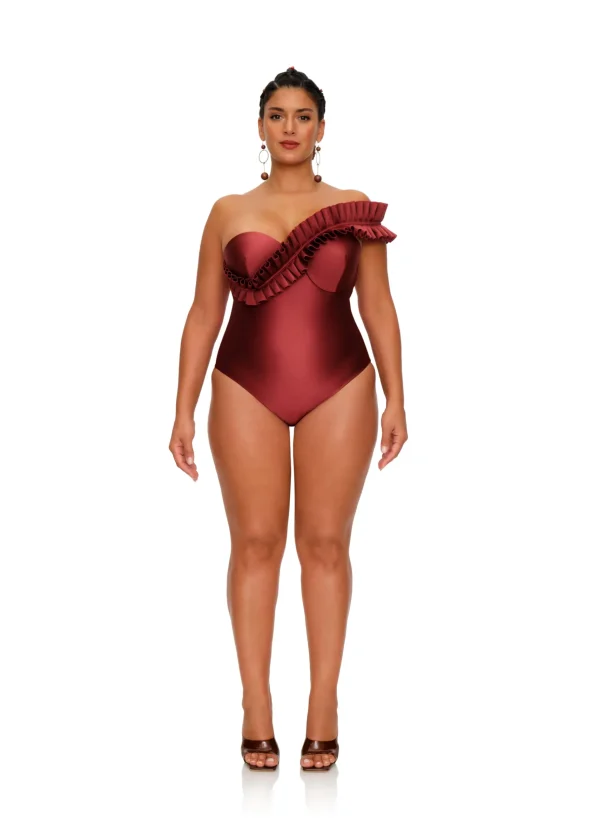 Store Andrea Iyamah Nisi One Piece Swimsuit-Wine
