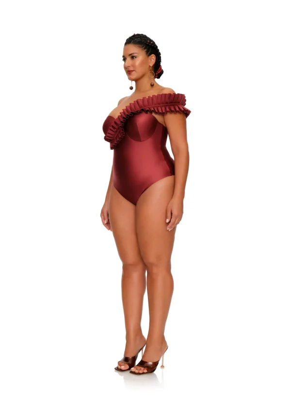 Store Andrea Iyamah Nisi One Piece Swimsuit-Wine