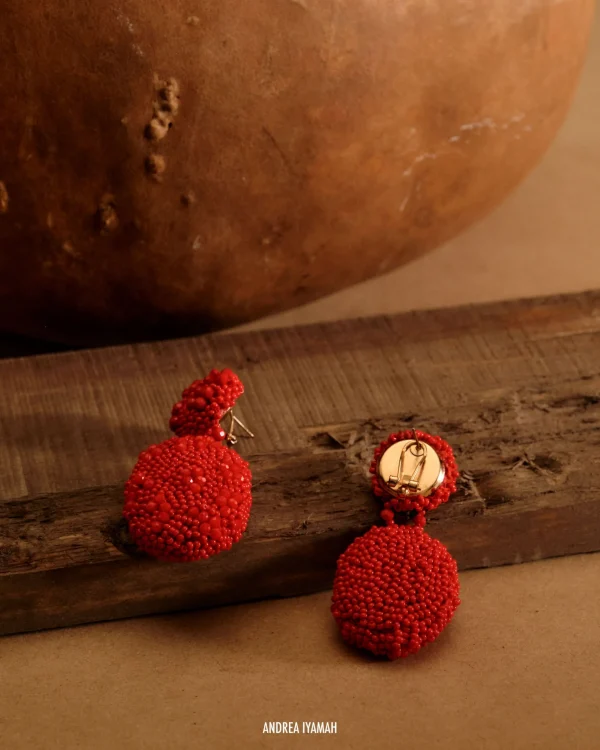 Best Sale Andrea Iyamah Odi Earring-Crimson