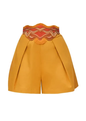 Fashion Andrea Iyamah Olla Shorts-Mustard
