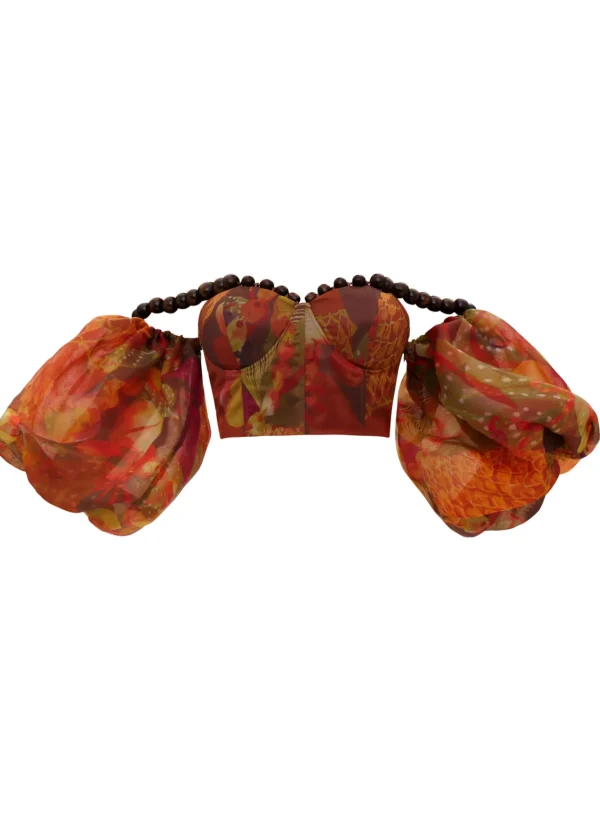 New Andrea Iyamah Omma Crop Top-Kola Print