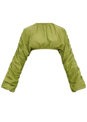 Cheap Andrea Iyamah Pado Crop Top-Lime