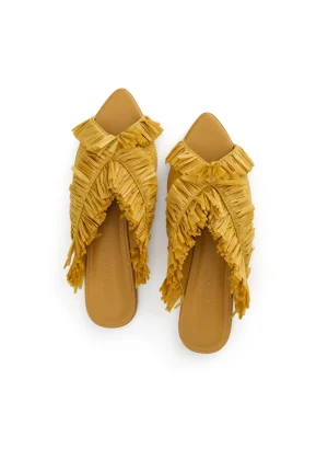 Discount Andrea Iyamah Pola Slippers-Mustard