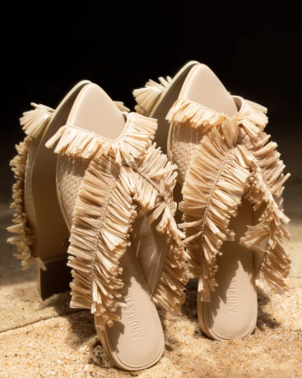 Shop Andrea Iyamah Pola Slippers-Natural