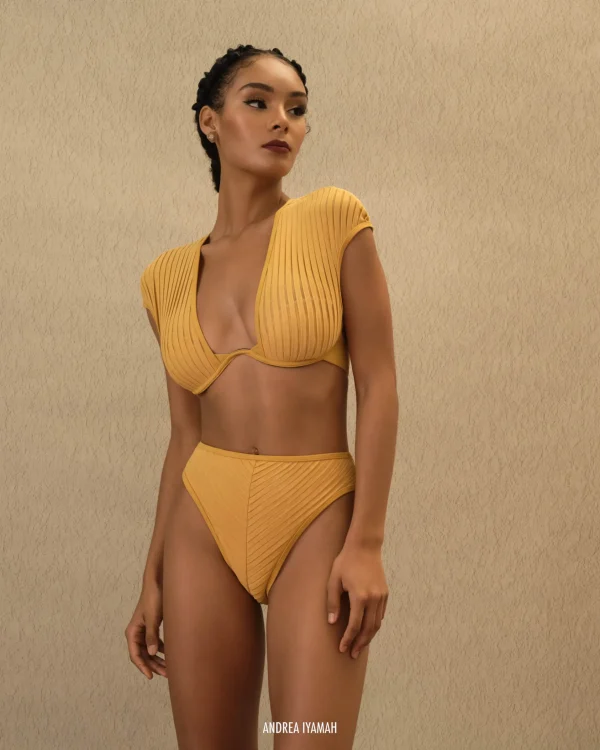 Store Andrea Iyamah Pura High Rise Bikini-Mustard
