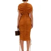 Sale Andrea Iyamah Ratu Mesh Dress-Caramel