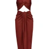 Best Sale Andrea Iyamah Reni Midi Dress-Chocolate
