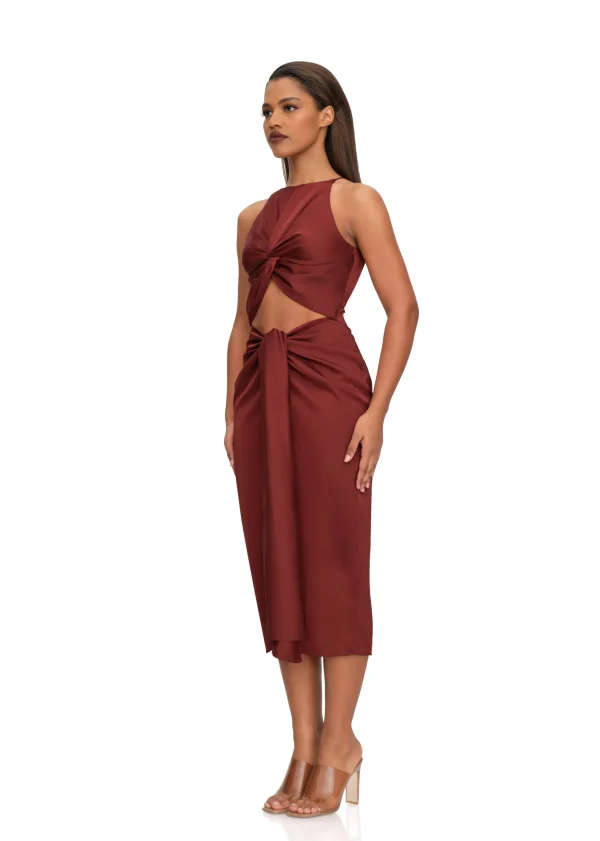 Best Sale Andrea Iyamah Reni Midi Dress-Chocolate