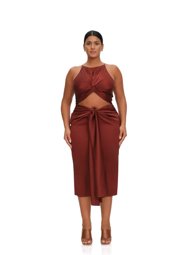 Best Sale Andrea Iyamah Reni Midi Dress-Chocolate