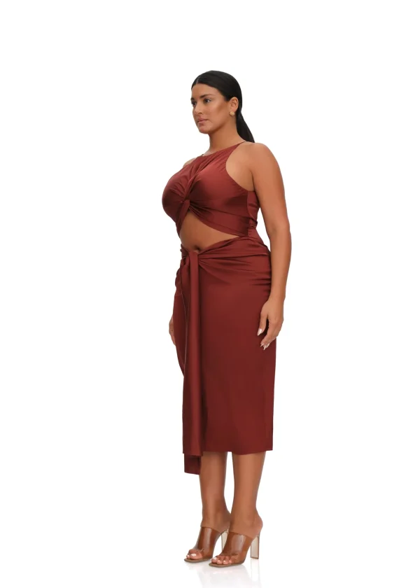 Best Sale Andrea Iyamah Reni Midi Dress-Chocolate