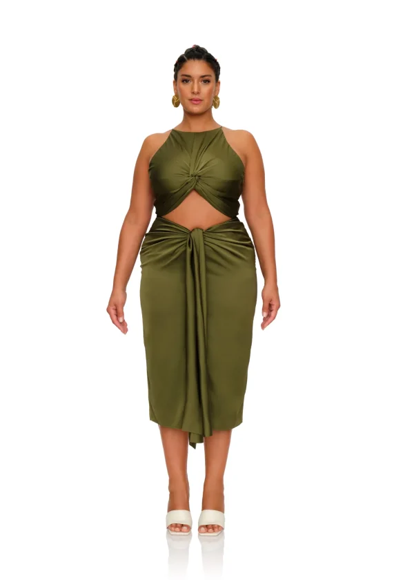 Discount Andrea Iyamah Reni Midi Dress-Olive