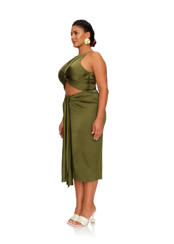 Discount Andrea Iyamah Reni Midi Dress-Olive