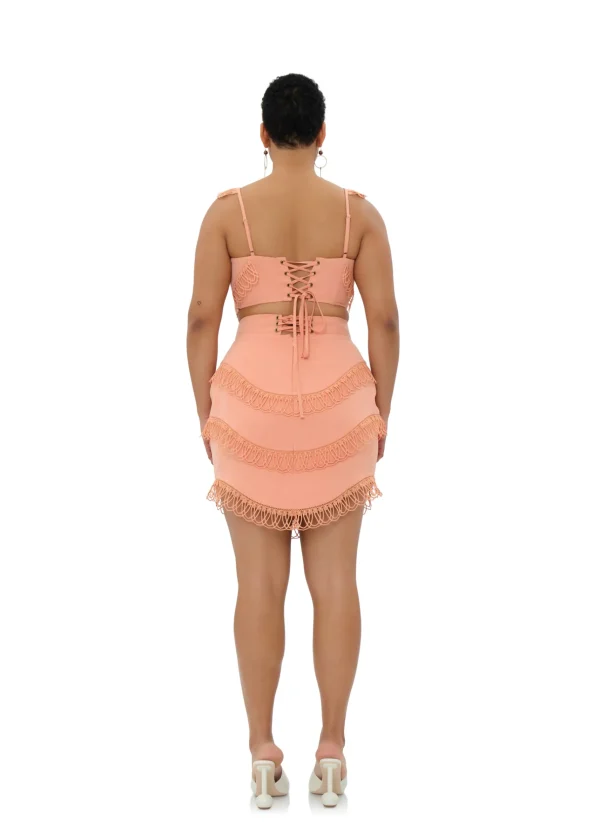 Fashion Andrea Iyamah Rizo Corset Skirt-Powder Peach