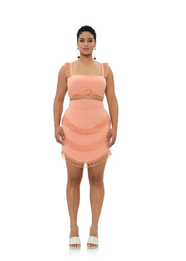 Fashion Andrea Iyamah Rizo Corset Skirt-Powder Peach