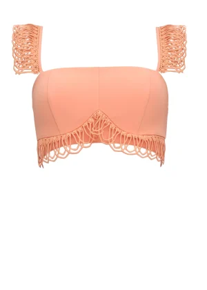 Shop Andrea Iyamah Rizo Crop Top-Powder Peach