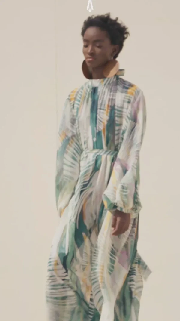 Sale Andrea Iyamah Sade Cover-Up Abstract Bark Dress