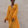 Best Sale Andrea Iyamah Sade Cover-Up Marigold Dress