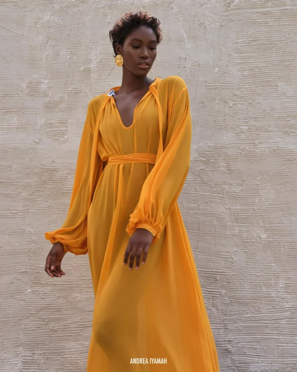 Best Sale Andrea Iyamah Sade Cover-Up Marigold Dress